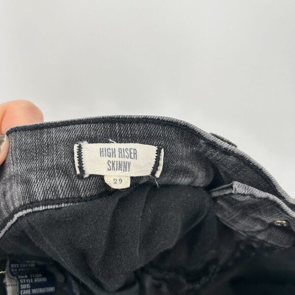 MADEWELL Black Gray Wash High Riser Skinny Stretch Denim Jeans Size 29 - Picture 8 of 10